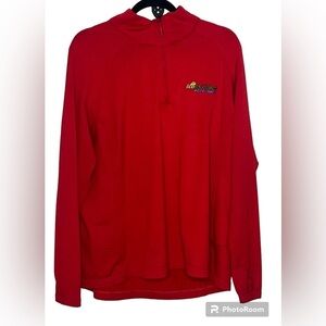 The North Face Waffle Print Eco Express Car Wash 1/4 Zip Red Jacket Sz XXL
